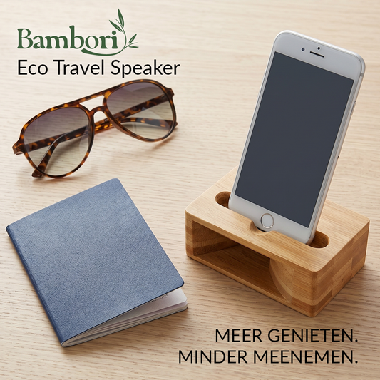 Bambori Eco Travel Speaker | Geniet van je muziek onderweg zonder batterijen, kabels of extra gewicht